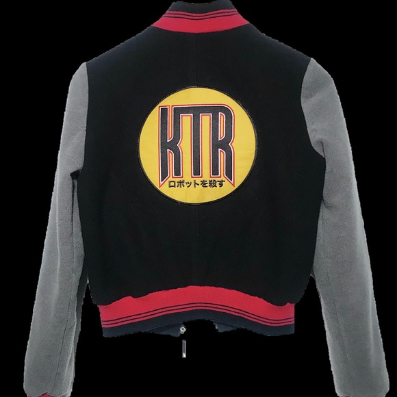 Varsity vintage grey and black jacket - Picture 1 of 2